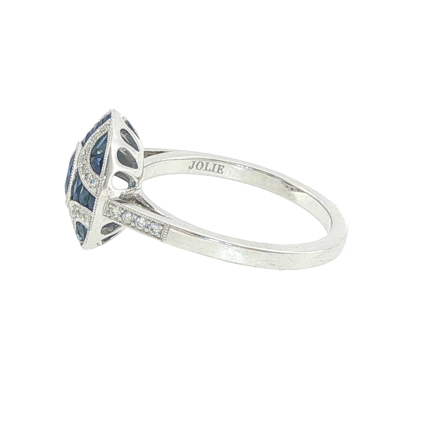14K White Gold Sapphire & Diamond Ring
