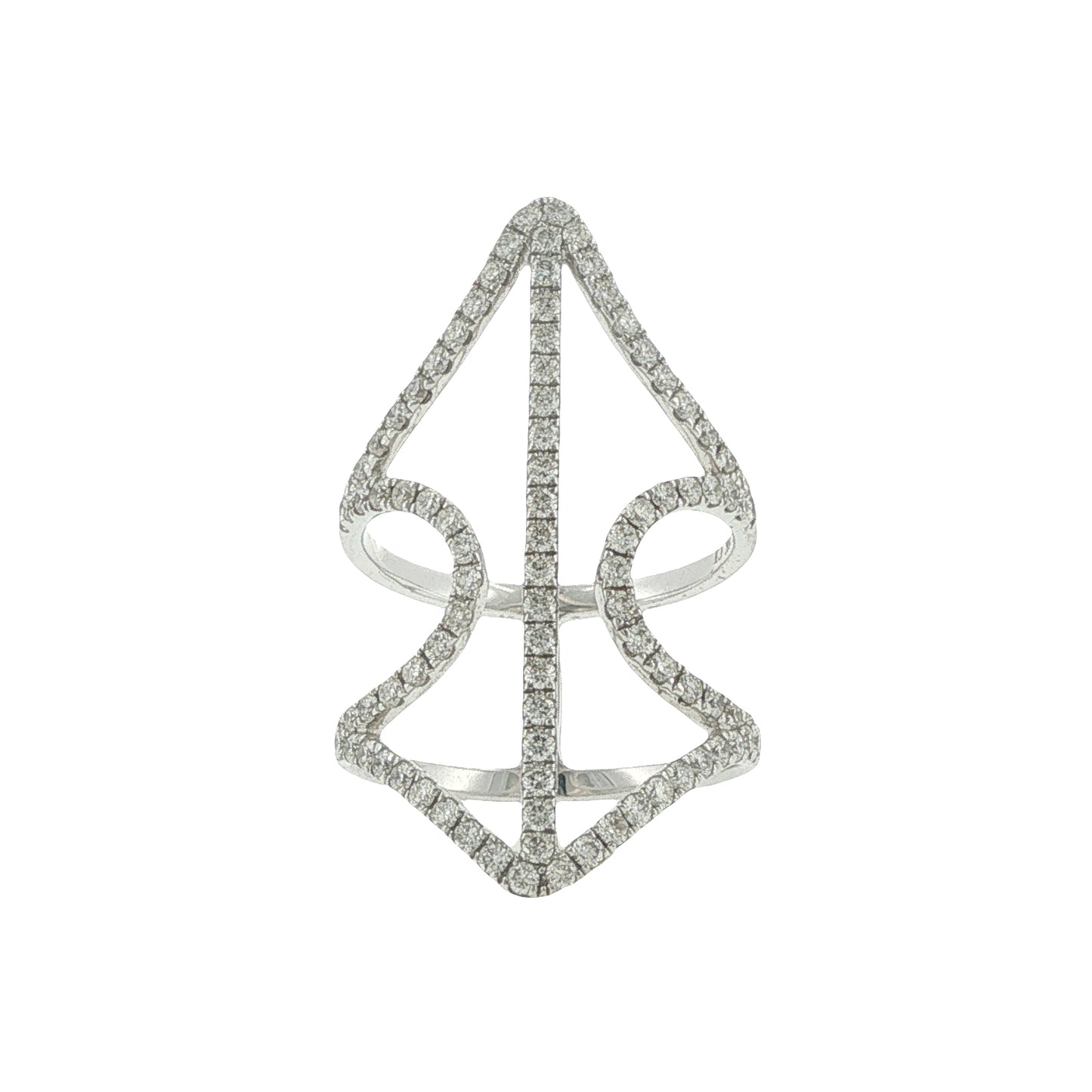 18K White 1.12ct Geometric Diamond Cocktail Ring