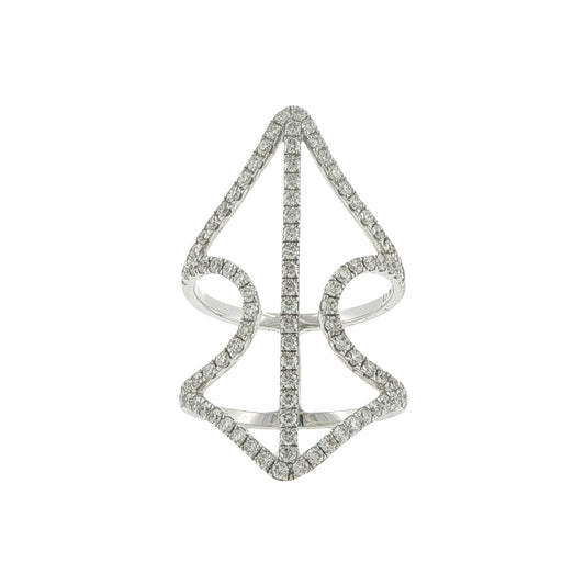 18K White 1.12ct Geometric Diamond Cocktail Ring
