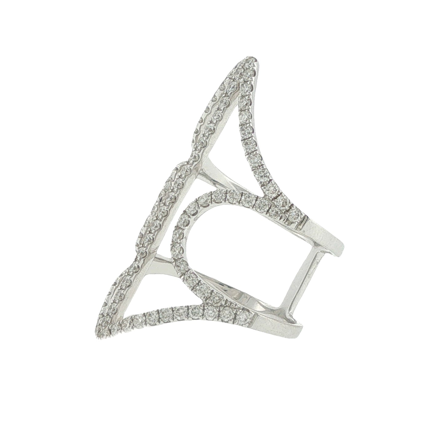 18K White 1.12ct Geometric Diamond Cocktail Ring
