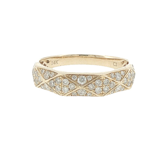 14K Yellow Geometric Diamond Ring