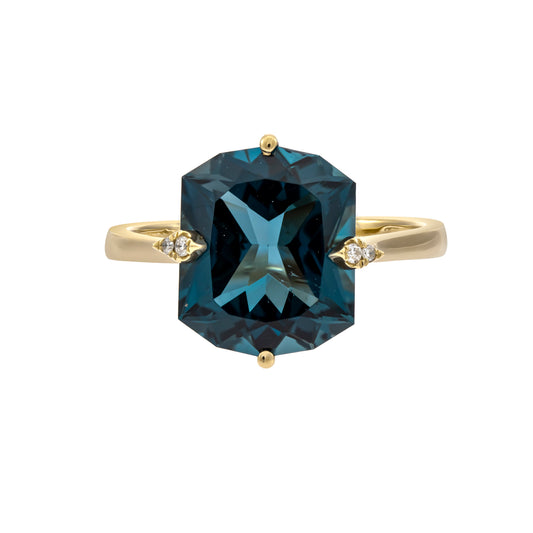 14K London Blue Topaz & Diamond Ring