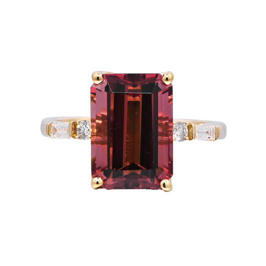 14K Maine Tourmaline & Diamond Cocktail Ring