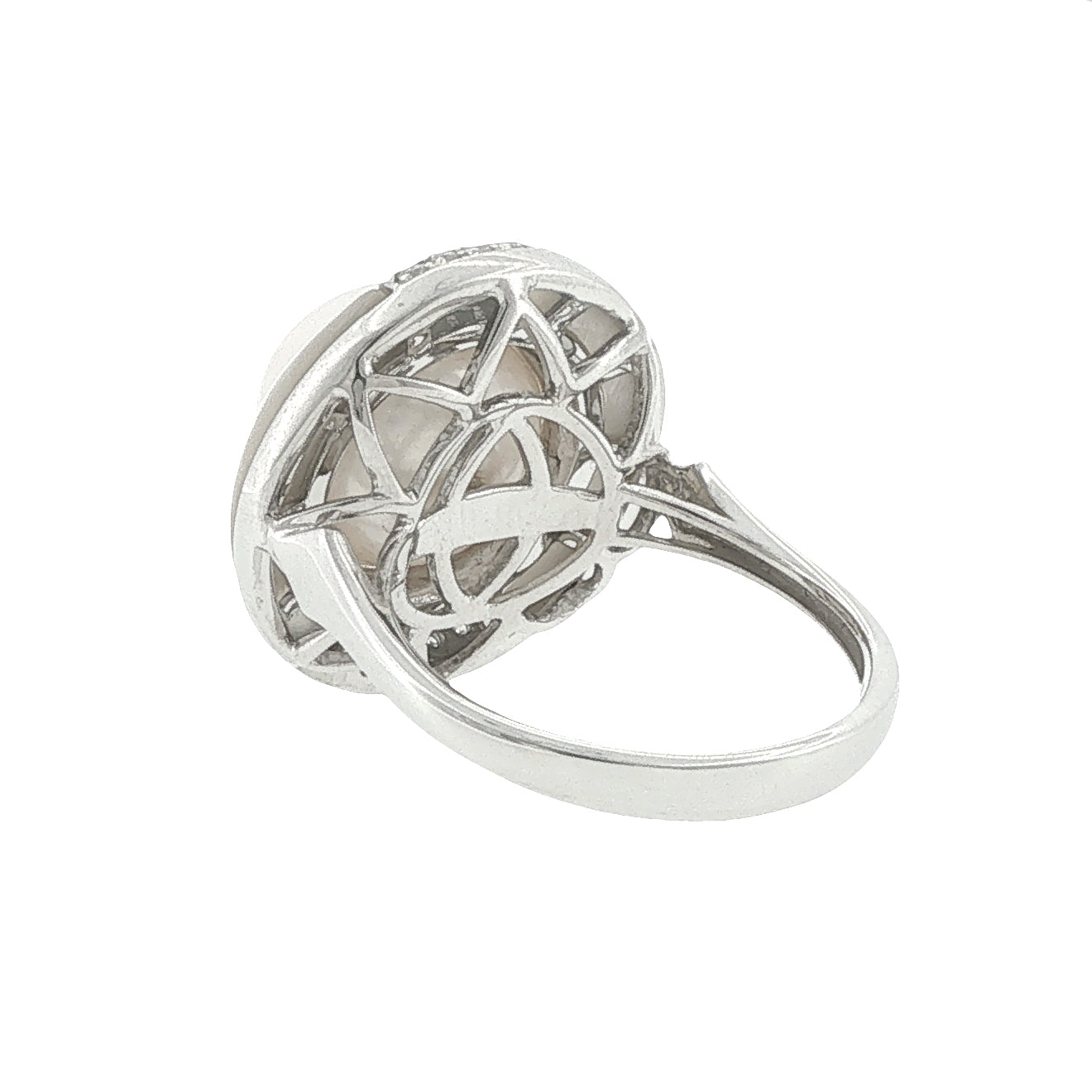 14K Pearl, Mother of Pearl & Diamond Ring