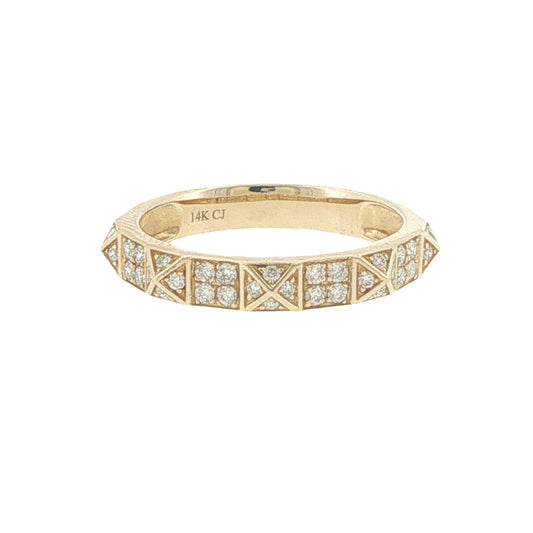 14K Yellow Geometric Diamond Band