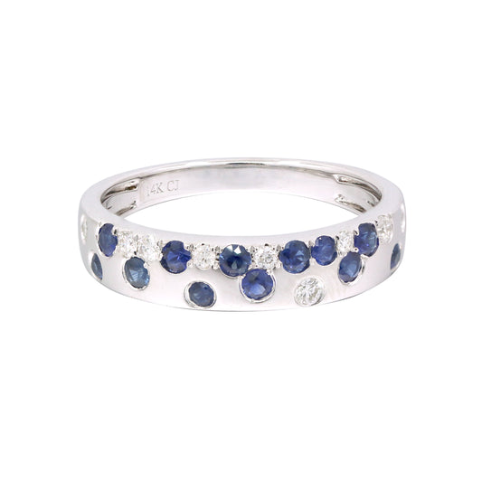 14K Sapphire & Diamond Scatter Ring