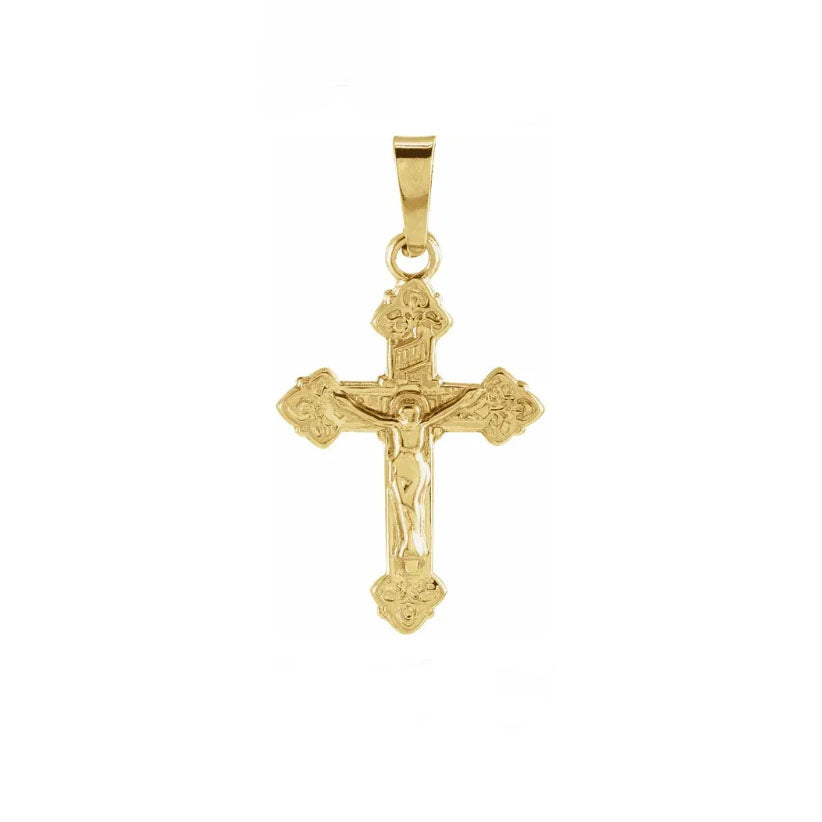 14K Yellow Gold Petite Crucifix Necklace