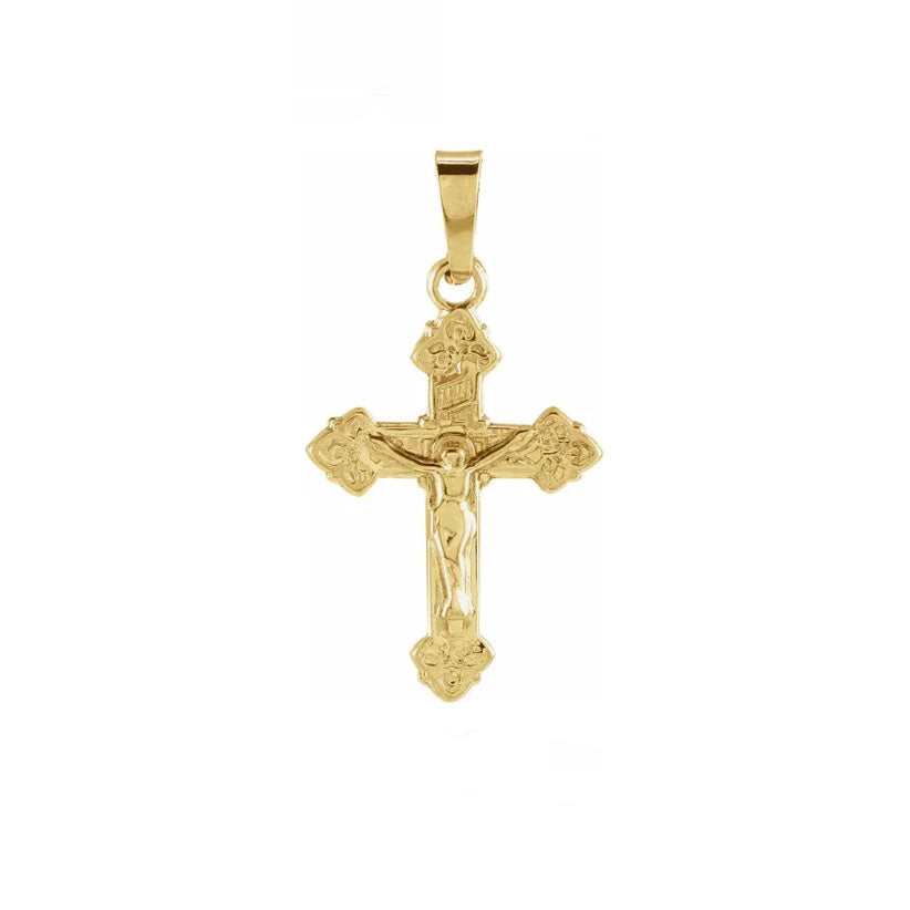 14K Yellow Gold Petite Crucifix Pendant