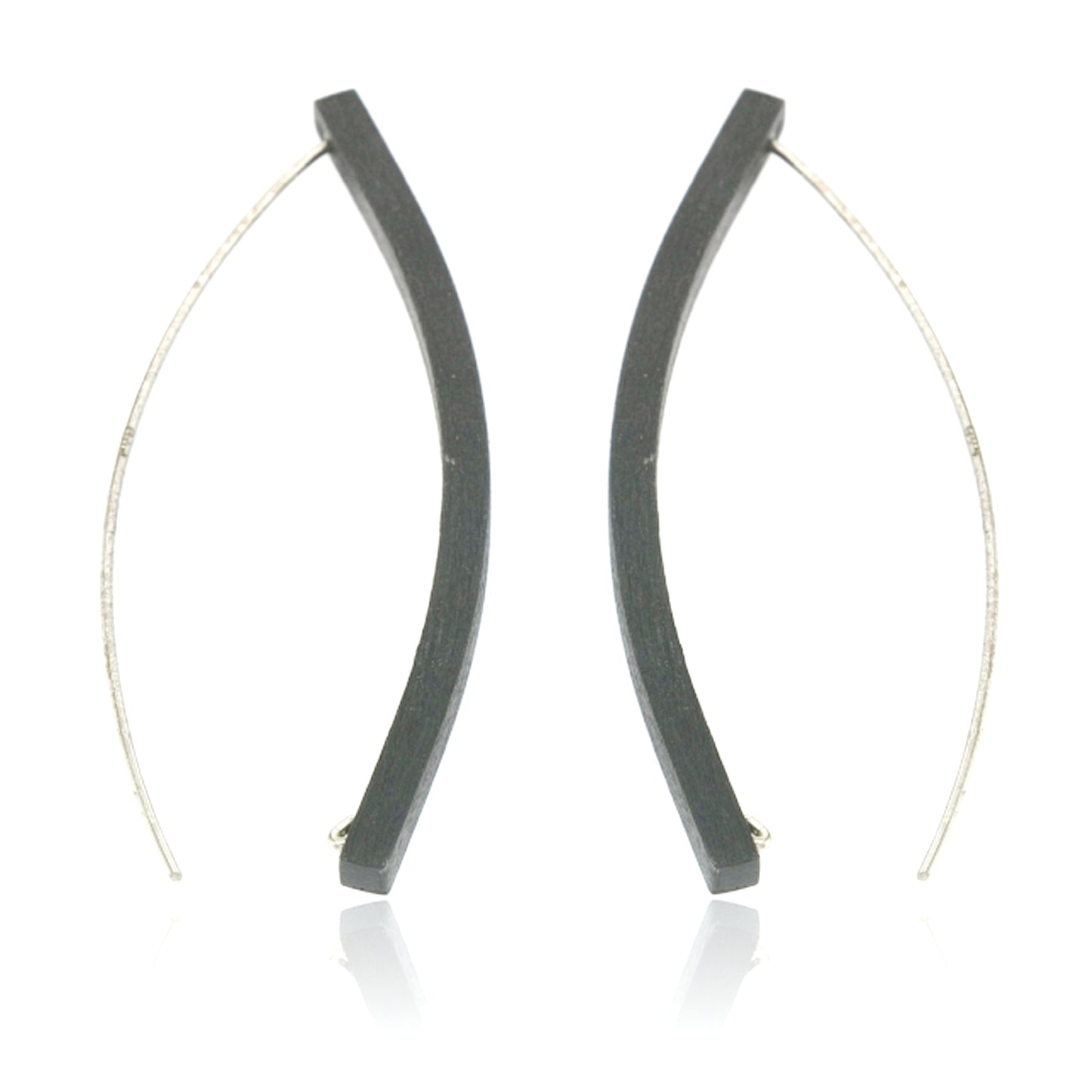 Mysterium Collection Sterling Oxidized Curved Earrings