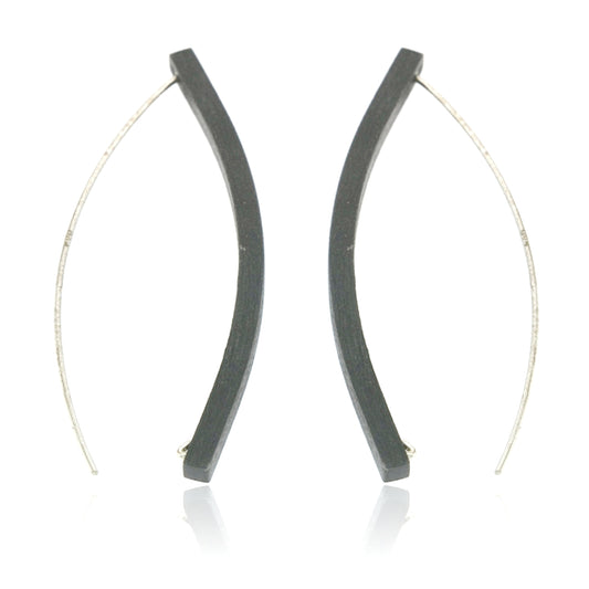 Mysterium Collection Sterling Oxidized Curved Earrings