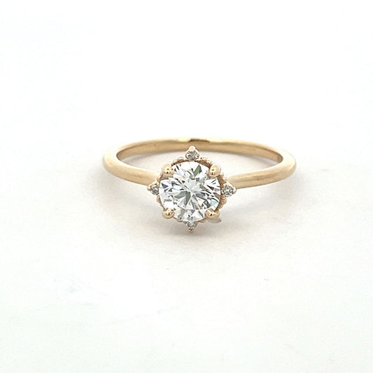 14K Yellow Gold Lab-Created Diamond Engagement Ring