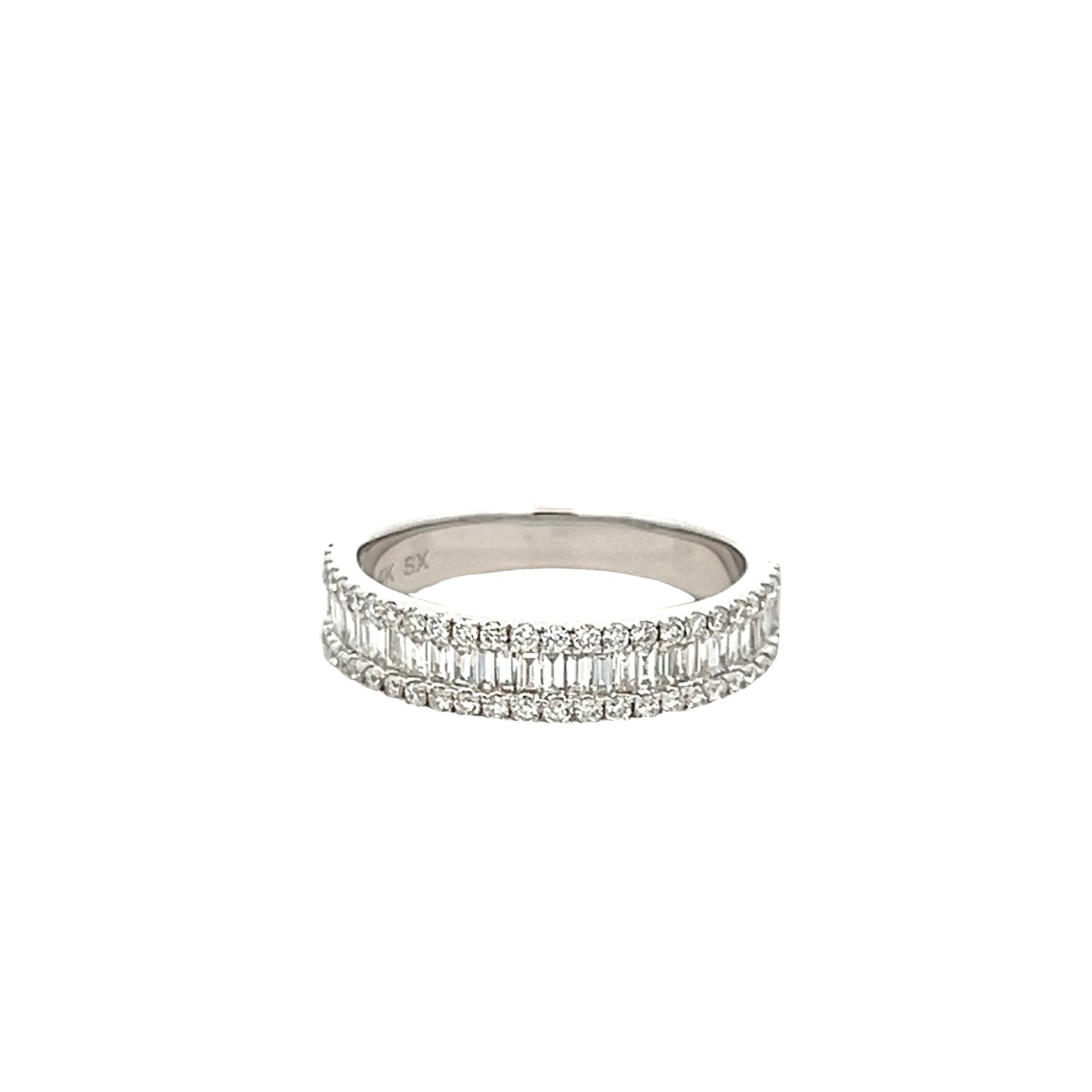 14k White Gold 0.71CT Diamond Stackable Band