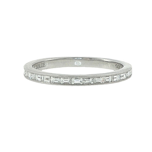 14k White Gold Diamond Stackable Band