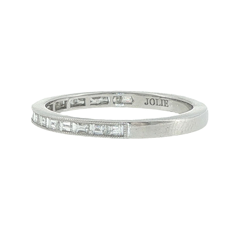 14k White Gold Diamond Stackable Band