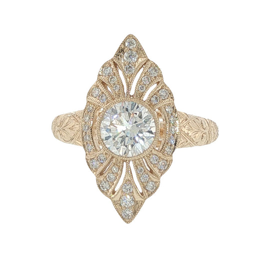 14K Yellow Gold Vintage-Style Engagement Ring