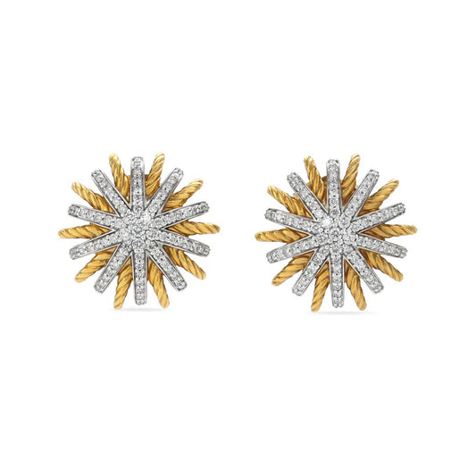 18KY David Yurman Diamond Starburst Earrings