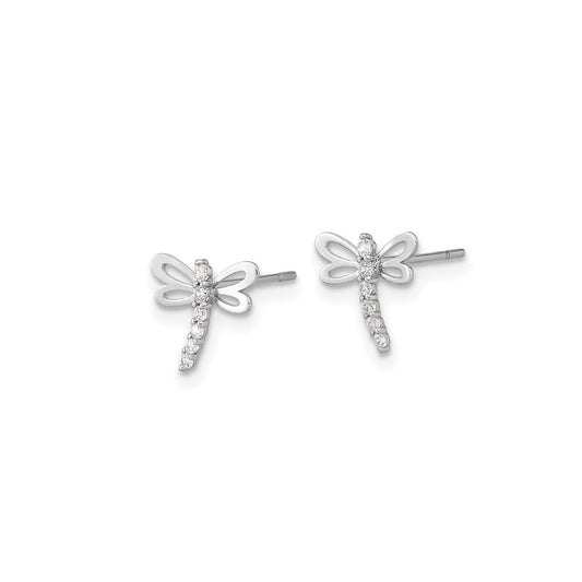 14K Petite CZ Dragonfly Earrings