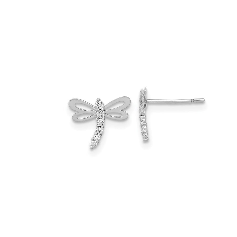 14K Petite CZ Dragonfly Earrings