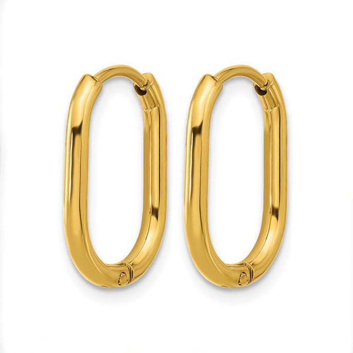 Stainless Steel IP-plated Hinged Hoop Earrings