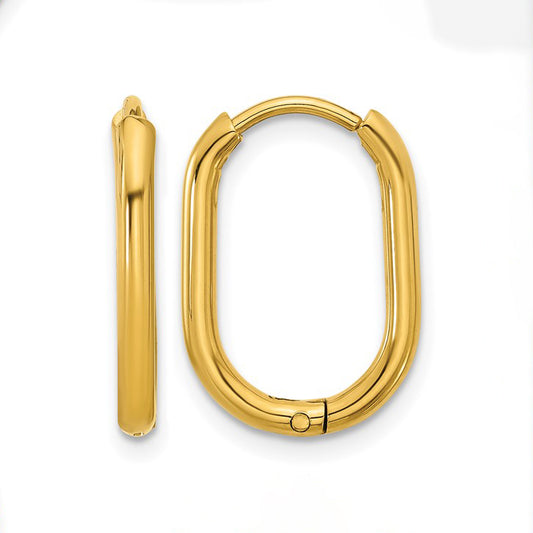 Stainless Steel IP-plated Hinged Hoop Earrings