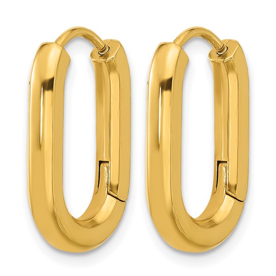 Stainless Steel IP-Plated Hinged Hoop Earrings