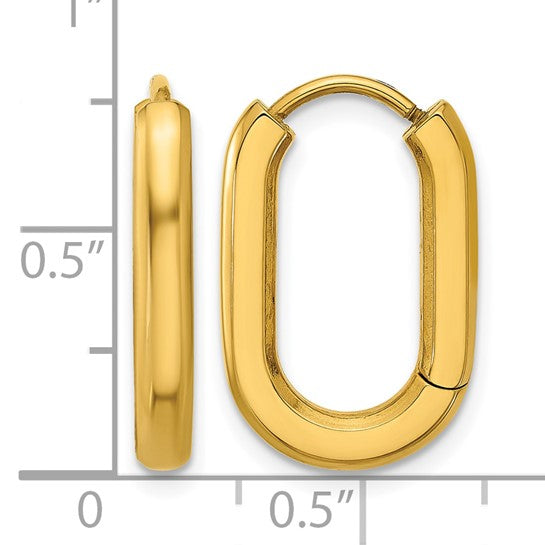 Stainless Steel IP-Plated Hinged Hoop Earrings
