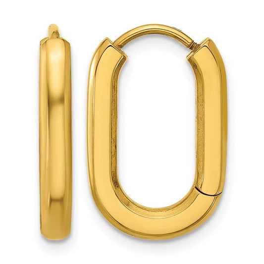 Stainless Steel Polished IP-plated 19mm Hinged Hoop Earrings