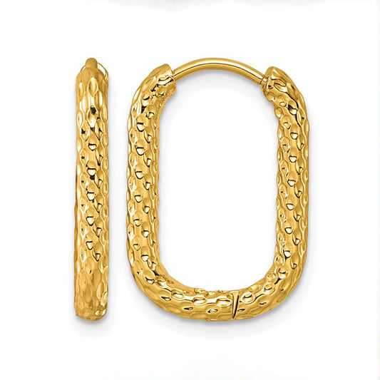 Stainless Steel IP-Plated Hinged Hoop Earrings