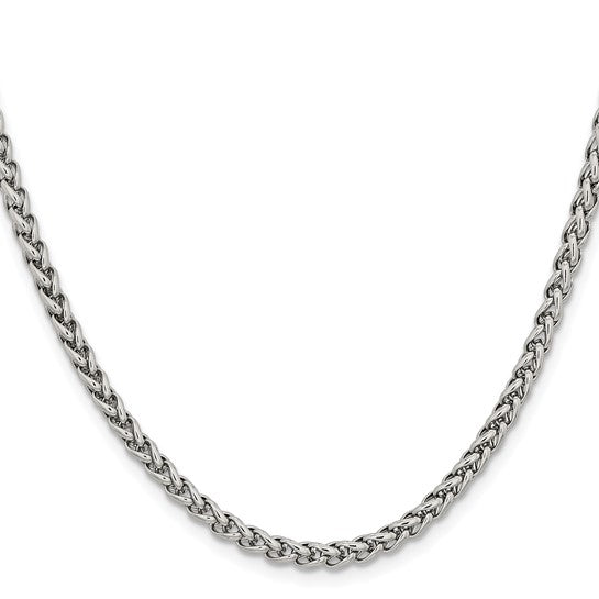 Stainless Steel 4mm Wheat Chain 20"