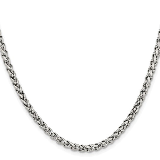 Stainless Steel 4mm Wheat Chain 20"
