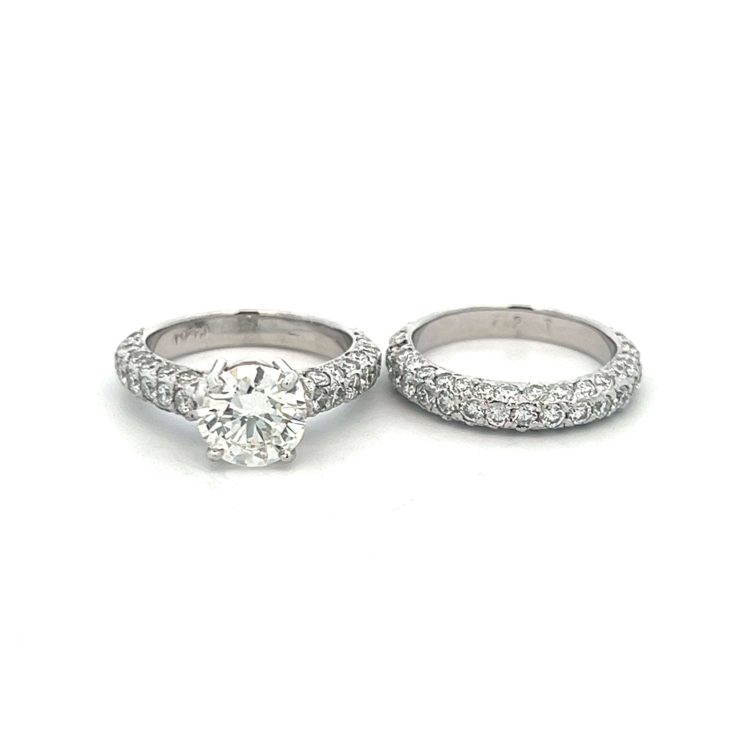 Estate Collection Platinum Diamond Engagement Ring Set