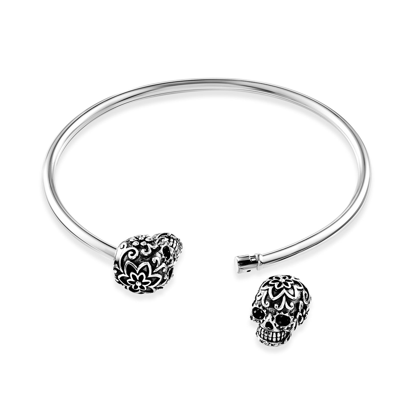 Cristy Cali Black Spinel Sugar Skull Bangle