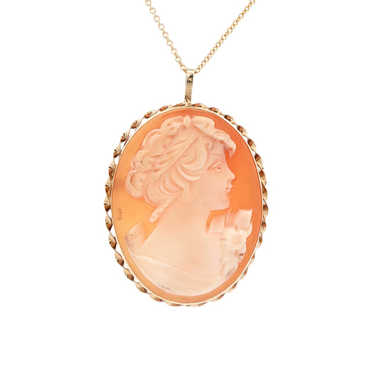 Estate Collection 1960's Carved Cameo Brooch