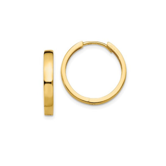 14k Yellow Gold 18mm Hinged Hoop Earrings