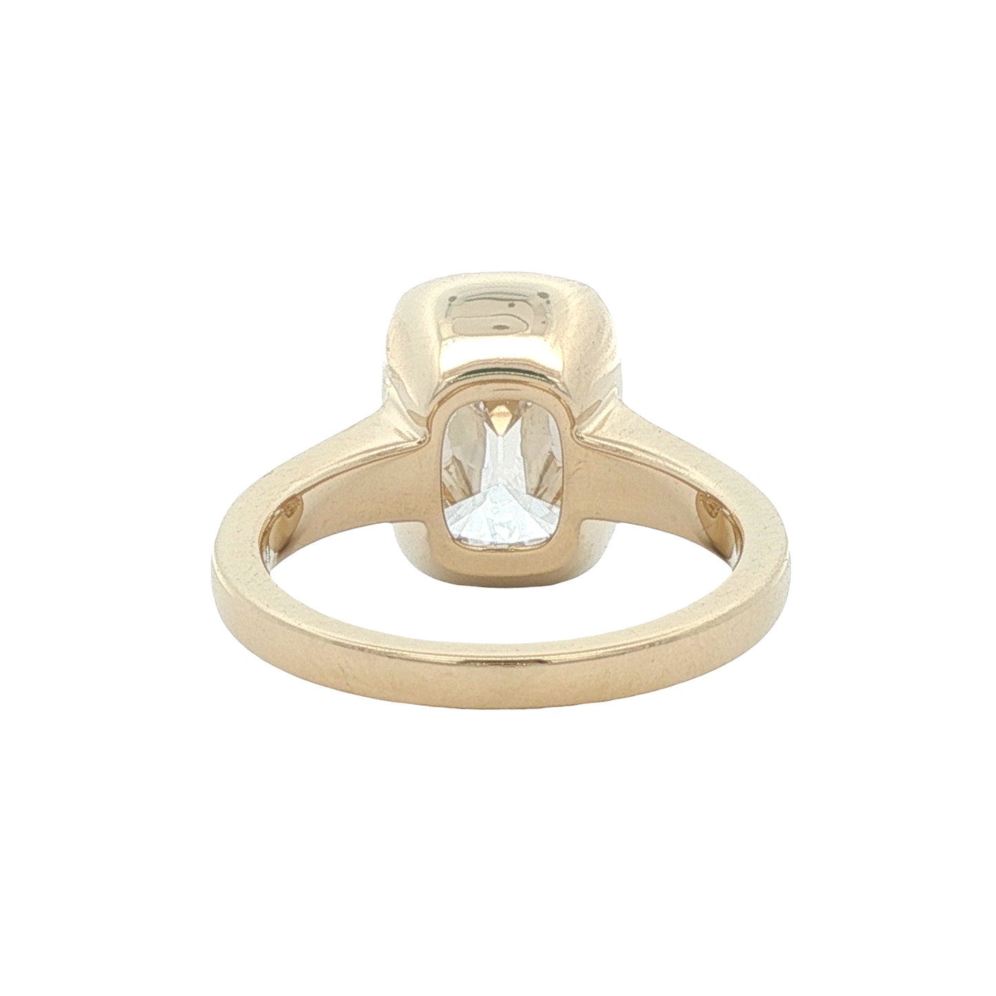 18k 4.08ct Lab-Created Antique Cushion Cut Diamond Ring