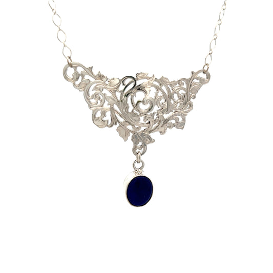 Tom Mathis Designs Hand-Engraved Lapis Necklace