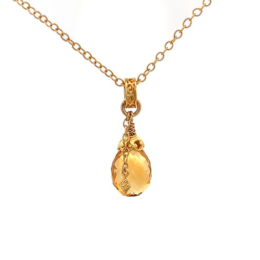 Anatoli Collection Vermeil Citrine Necklace