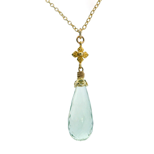 Anatoli Collection Vermeil Green Amethyst Briolette Necklace