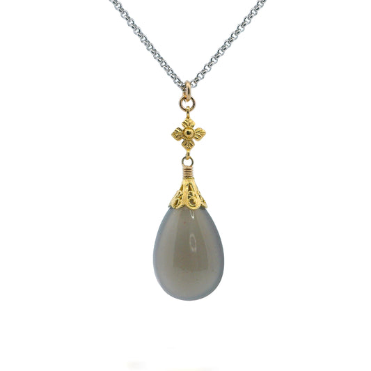 Anatoli Collection Vermeil Gray Moonstone Pendant