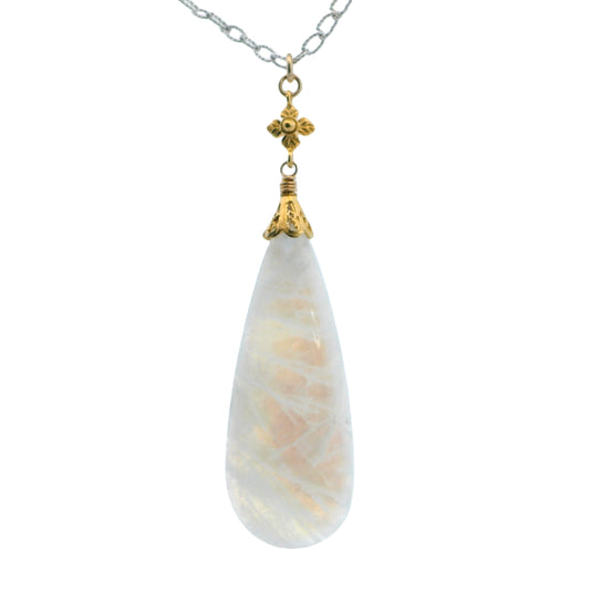 Anatoli Collection Vermeil Rainbow Moonstone Necklace