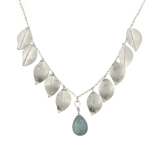Vitrice McMurry Jewelry Sterling Silver Aquamarine Leave Necklace