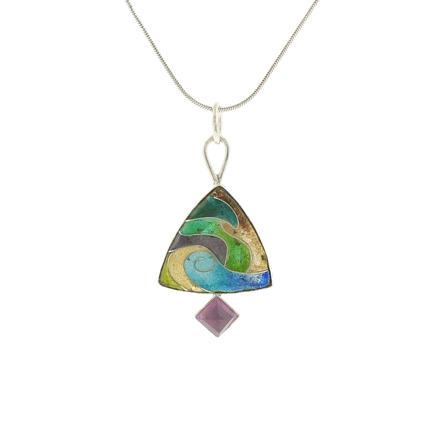 Vitrice McMurry Jewelry Sterling Silver Cloisonne Pendant