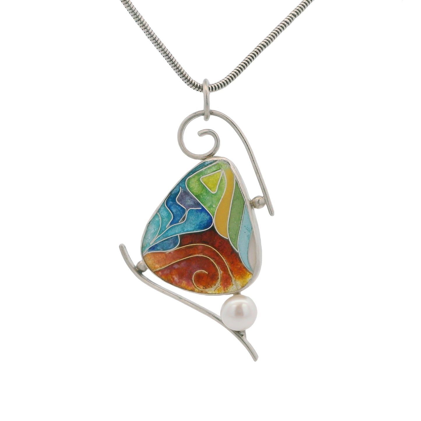 Vitrice McMurry Jewelry Sterling Silver Cloisonne Pendant