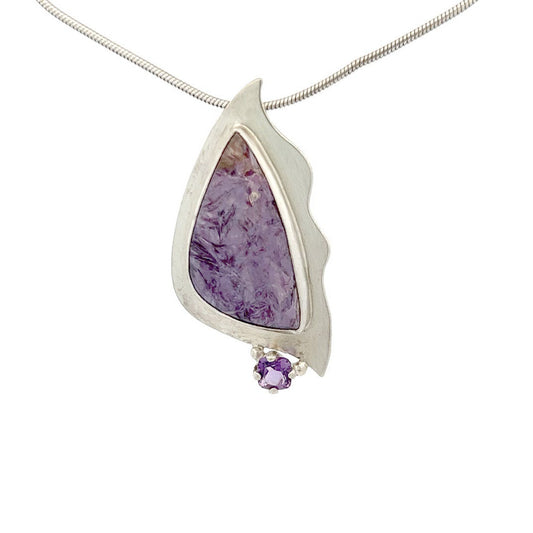 Vitrice McMurry Jewelry Sterling Silver Sugilite & Amethyst Pendant