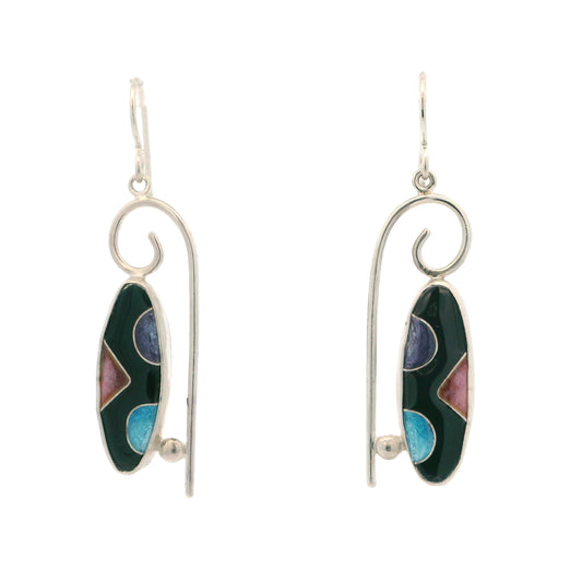 Vitrice McMurry Sterling Cloisonne Earrings