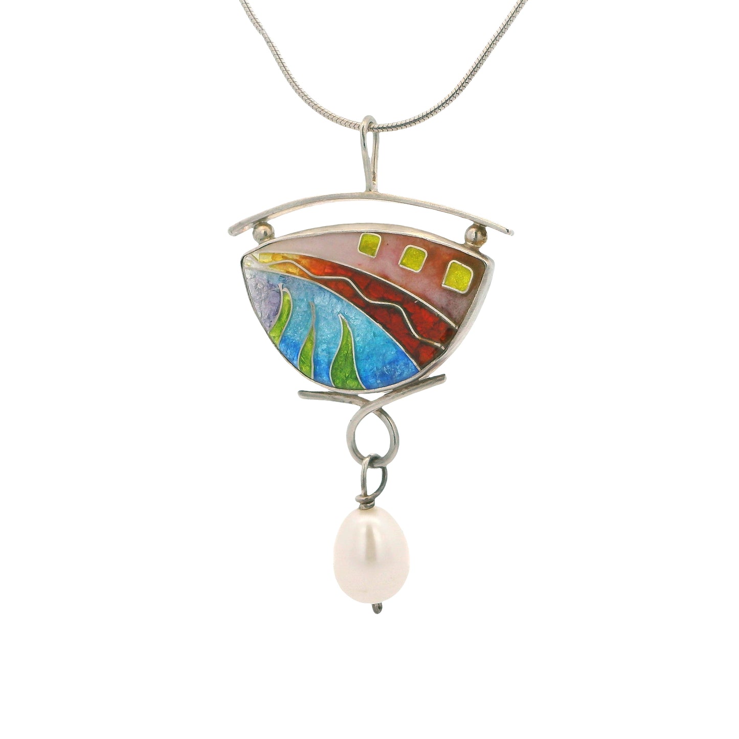 Vitrice McMurry Jewelry Sterling Silver Cloisonne Pendant