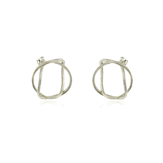 Mysterium Collection Intertwined Sterling Oval Earrings