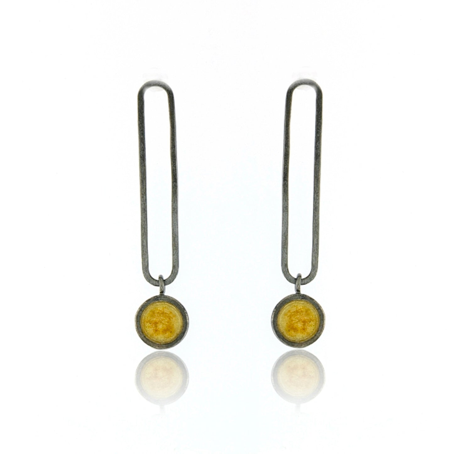 Mysterium Collection Vermeil & Oxidized Oval & Dot Earrings