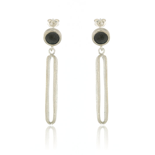 Mysterium Collection Oxidized Sterling Oval & Dot Earrings (Copy)