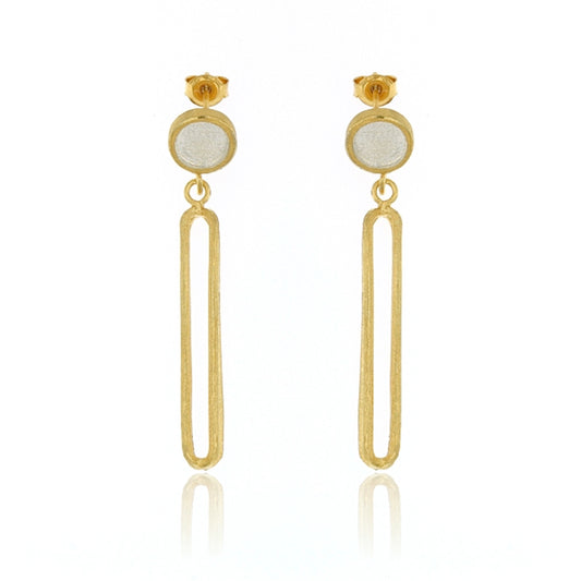 Mysterium Collection Vermeil Oval & Dot Earrings